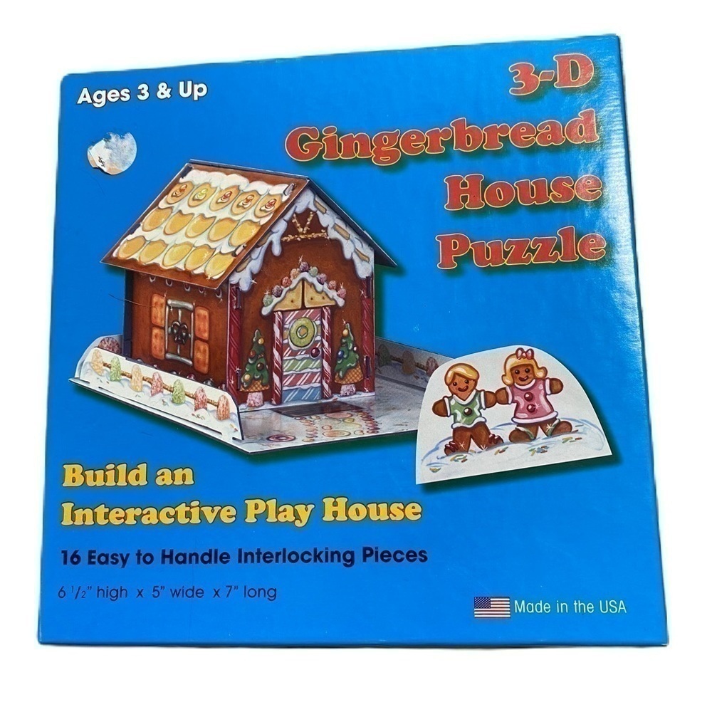 Vintage Ravensburger 3D Gingerbread House Puzzle Interactive Christmas